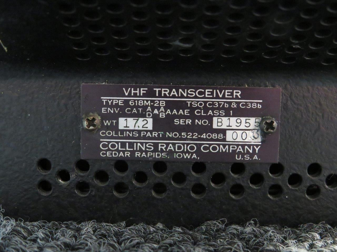 522-4088-003 Collins 618M-2 VHF Transceiver Assembly With Mods