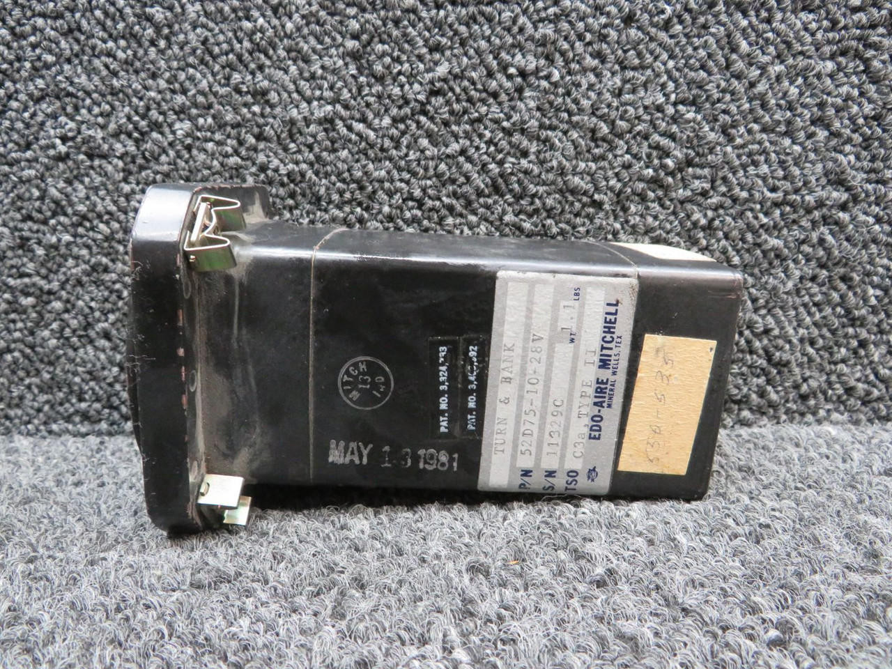 52D75-10-28V Edo-Aire Bank and Turn Indicator