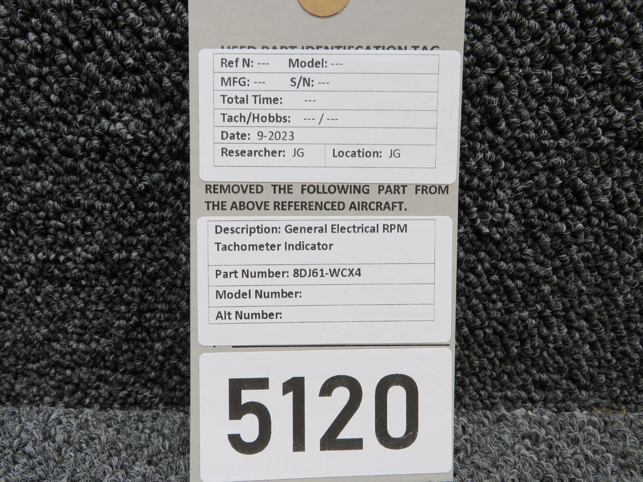 8DJ61-WCX4 General Electrics Electrical RPM Tachometer Indicator