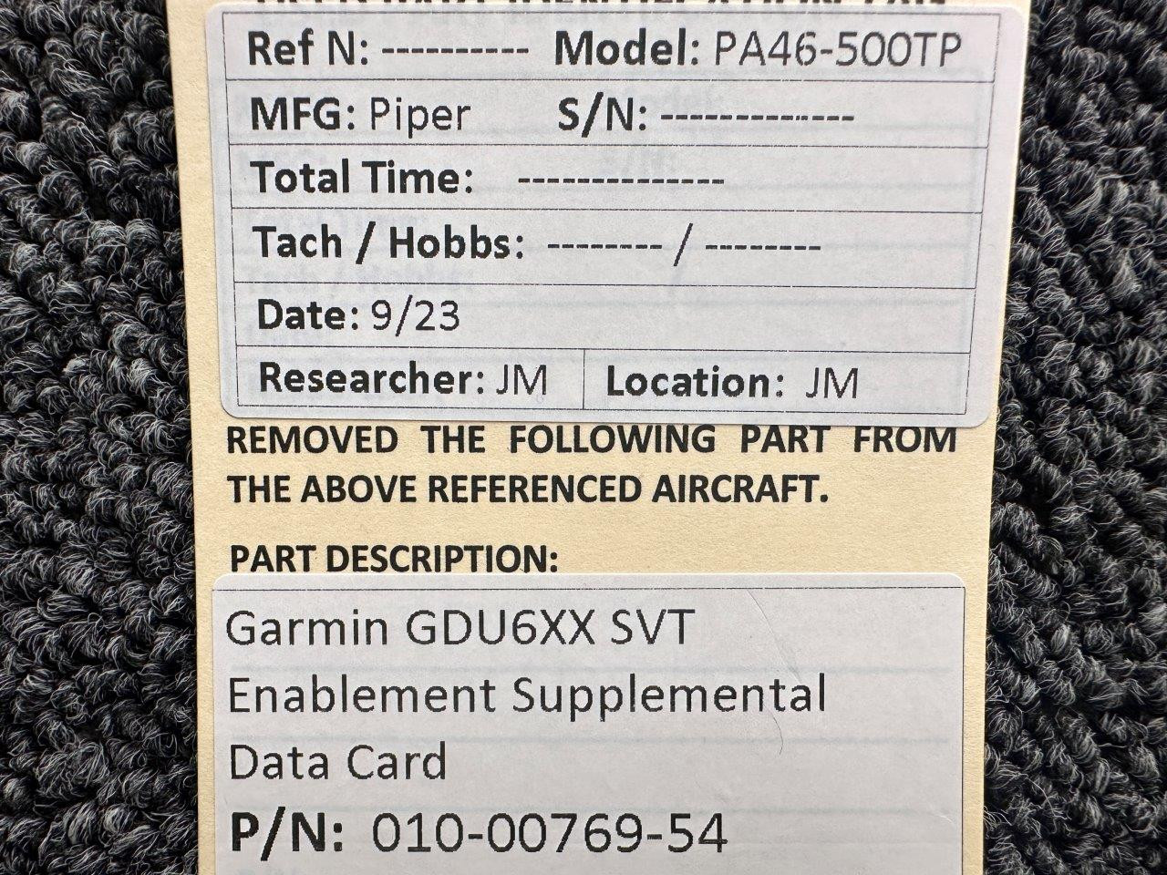 0100076954 Garmin GDU6XX SVT Enablement Supplemental Data Card For Sale