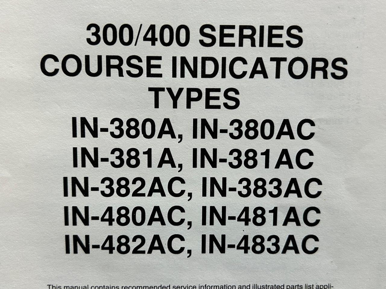 Cessna 300 and 400 Series Course Indicator Service, Parts Manual (Year ...