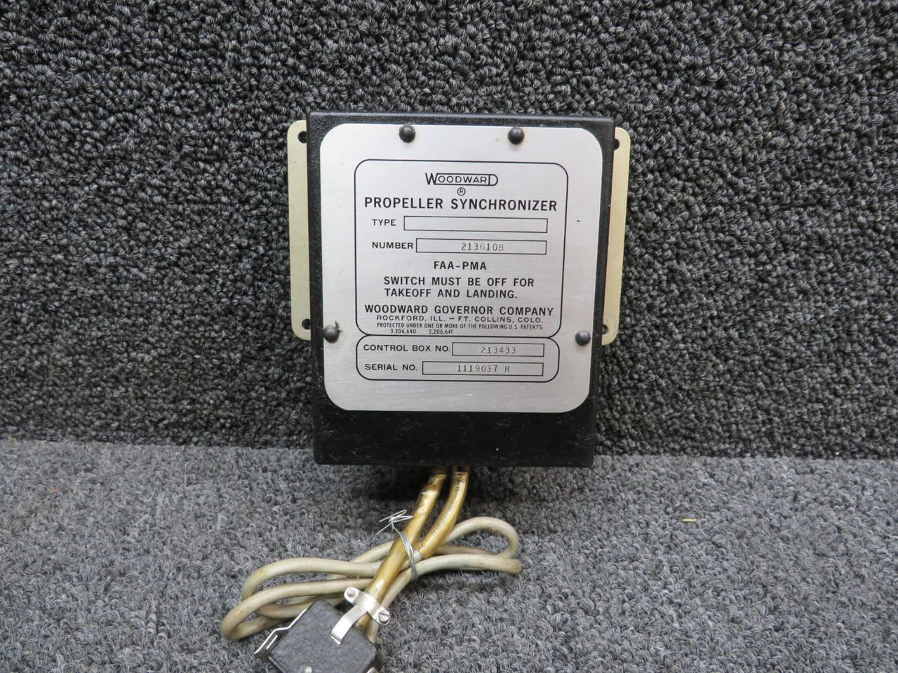 213610B, 213433 Woodward Propeller Synchronizer For Sale