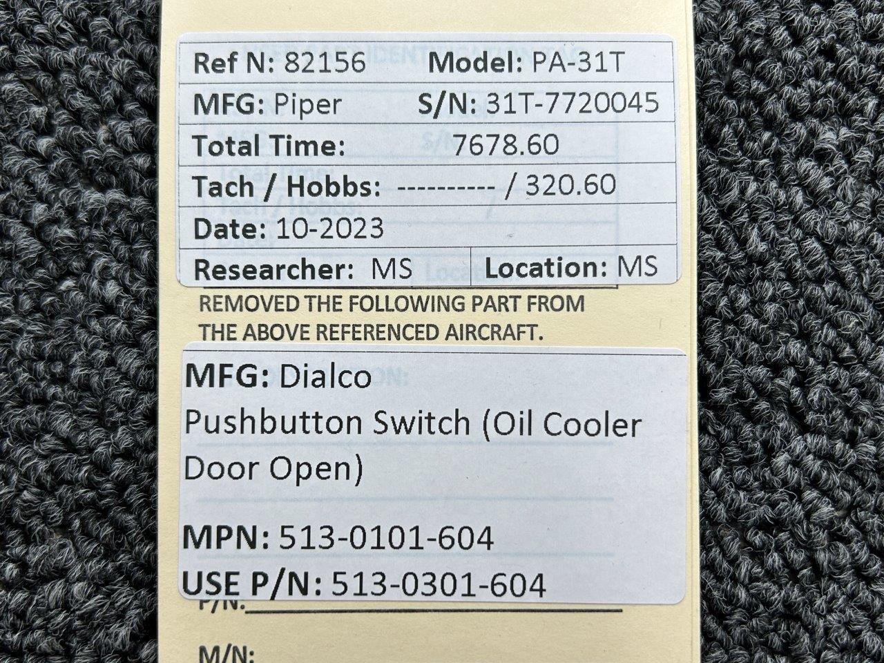 513-0101-604 (Use PN: 513-0301-604) Dialco Oil Cooler Door Open