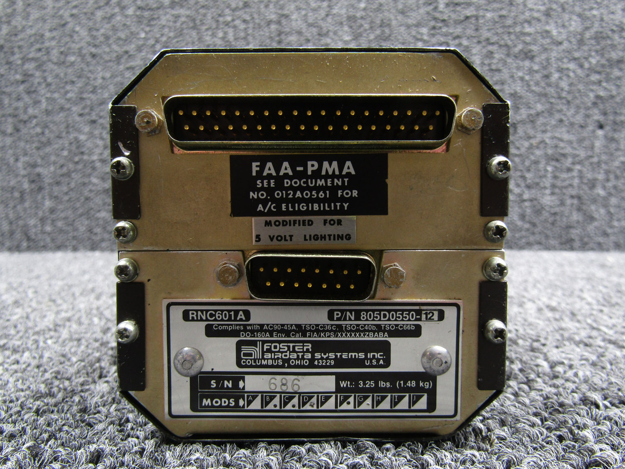 805D0550-12 Foster Avionics Modified Airdata Systems RNAV Computer