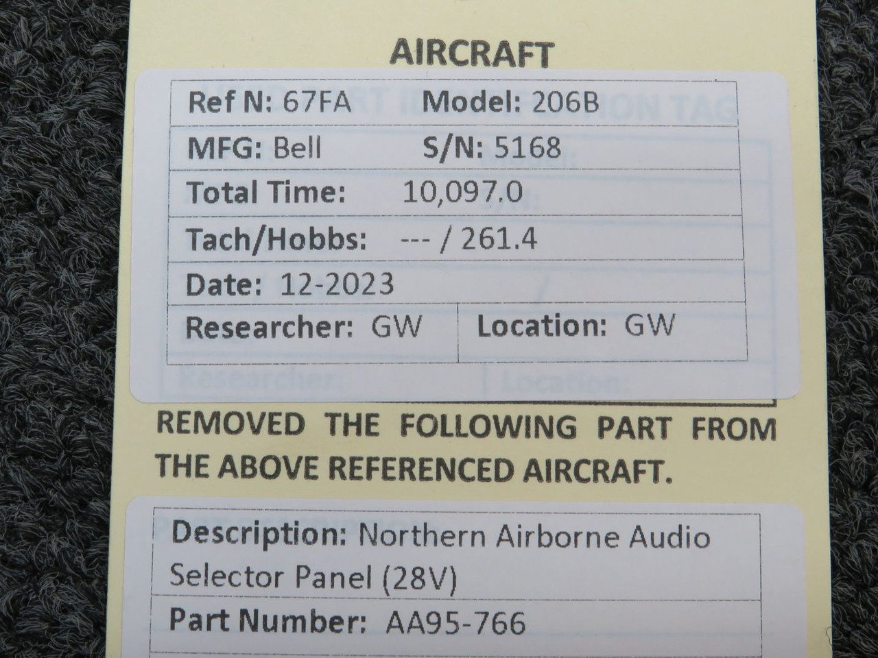 AA95-766 Northern Airborne Audio Selector Panel (28 Volts)