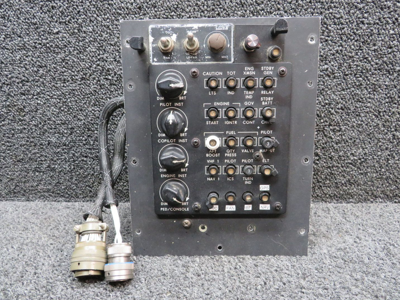 132-43002-01 Bell 206B Dimming and Breaker Panel Assembly For Sale