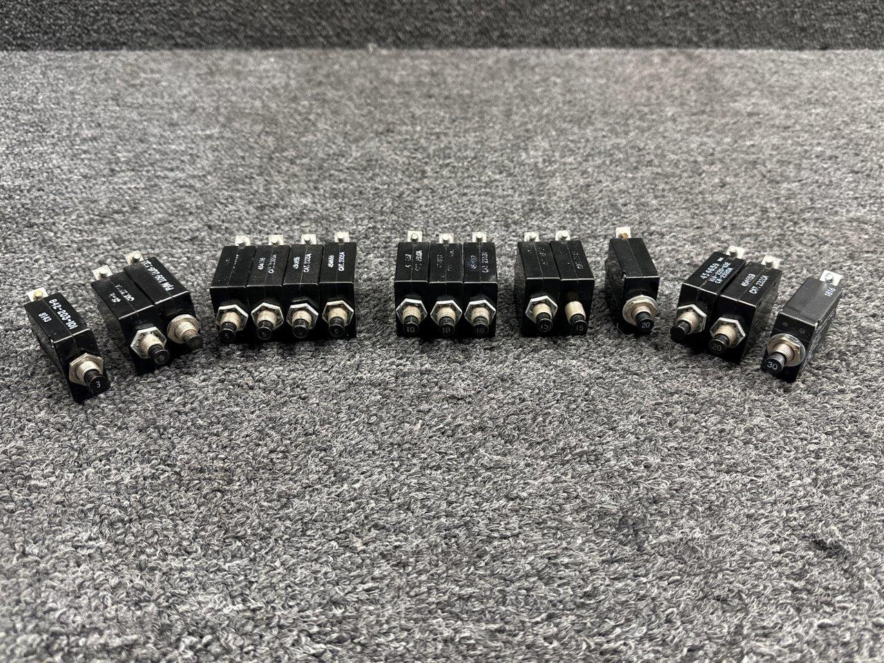 S-BREAKER DVD セット 454-656, 454-657, 454-659 Wood Electric Push Circuit Breaker Set of 16