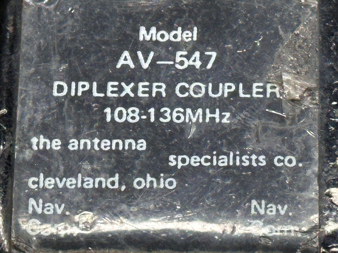 AV-547 The Antenna Specialists Co Diplexer Coupler Antenna