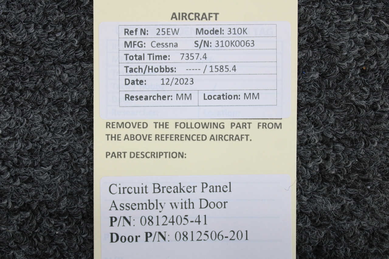 0812405-41 and 0812506-201 Cessna 310K Circuit Breaker Panel