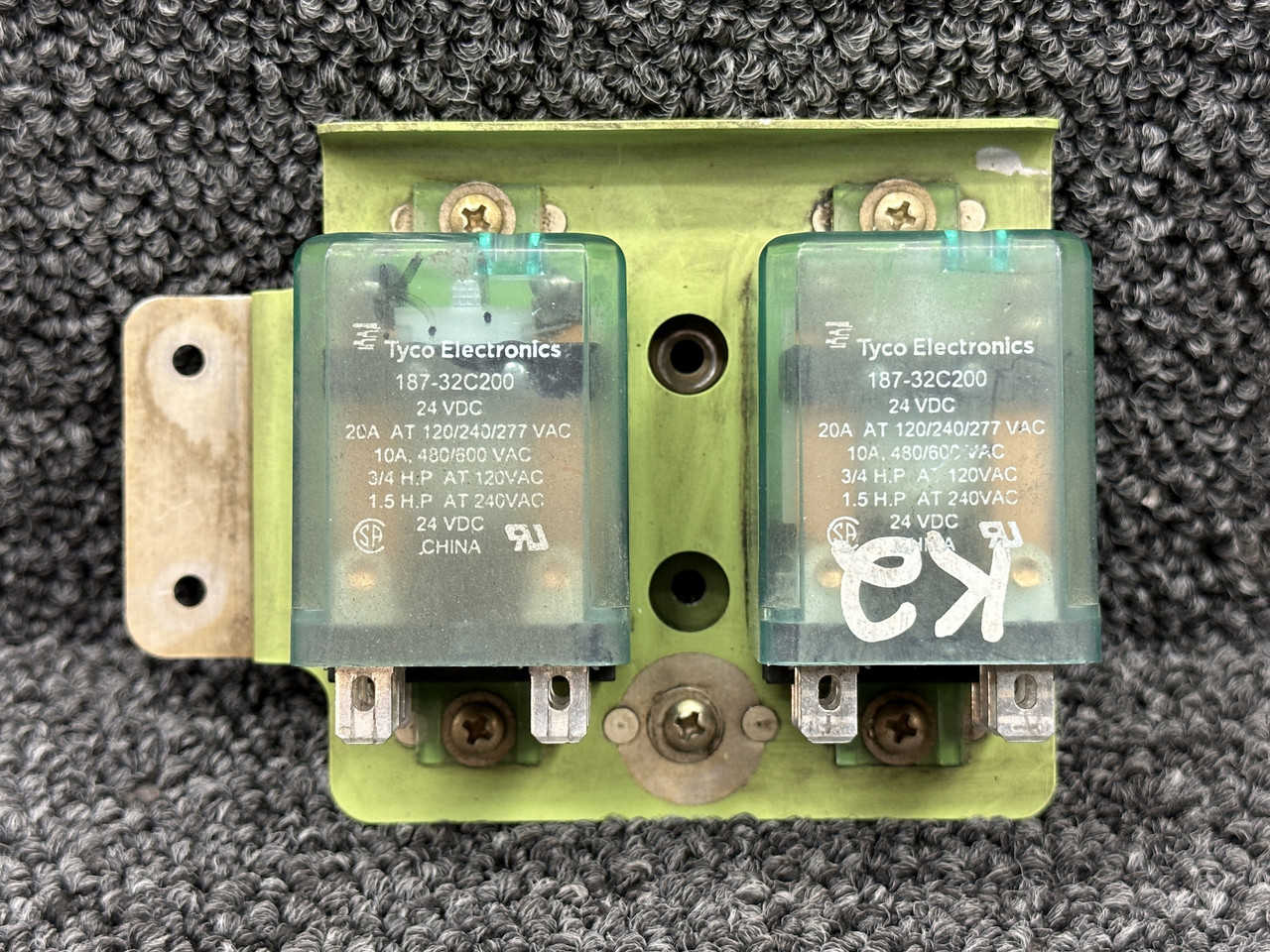 187-32C200 Tyco Electronics Set of 2 Relay Assembly with Mount (24V)