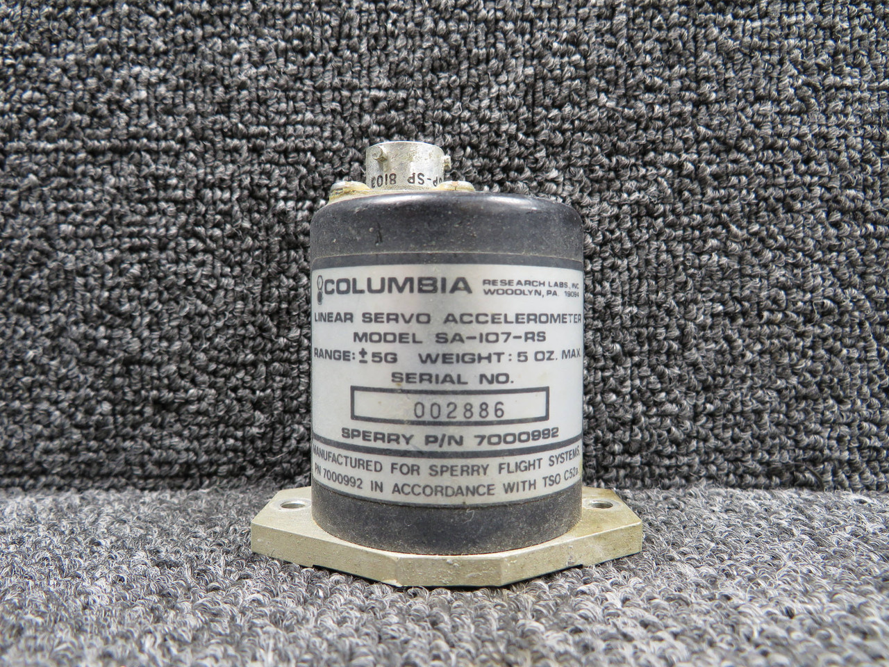 7000992 Columbia Research Labs Aircraft Linear Servo Accelerometer
