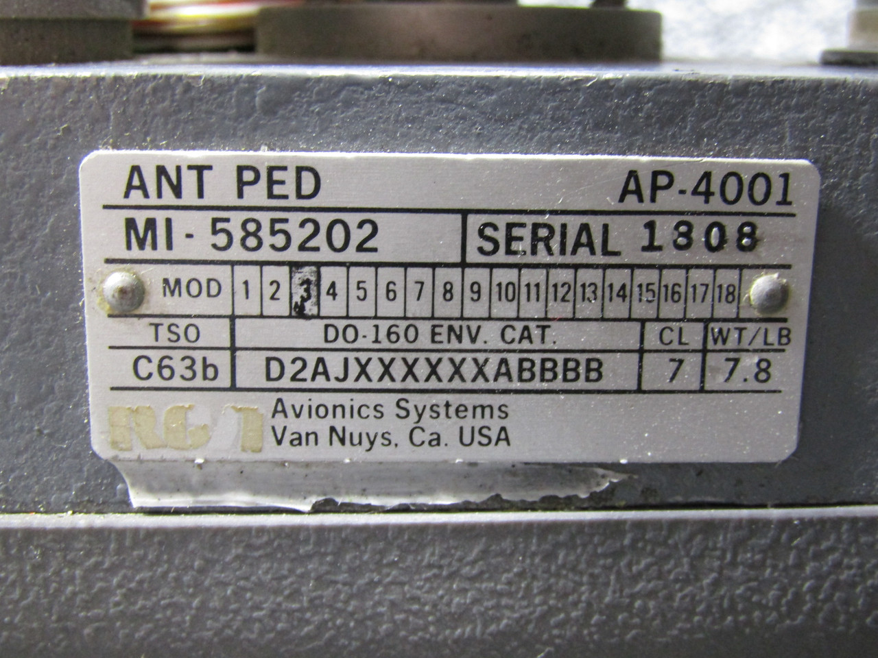 AP-4001 RCA MI-585202 Modified Radar Antenna Pedestal Circle Antenna