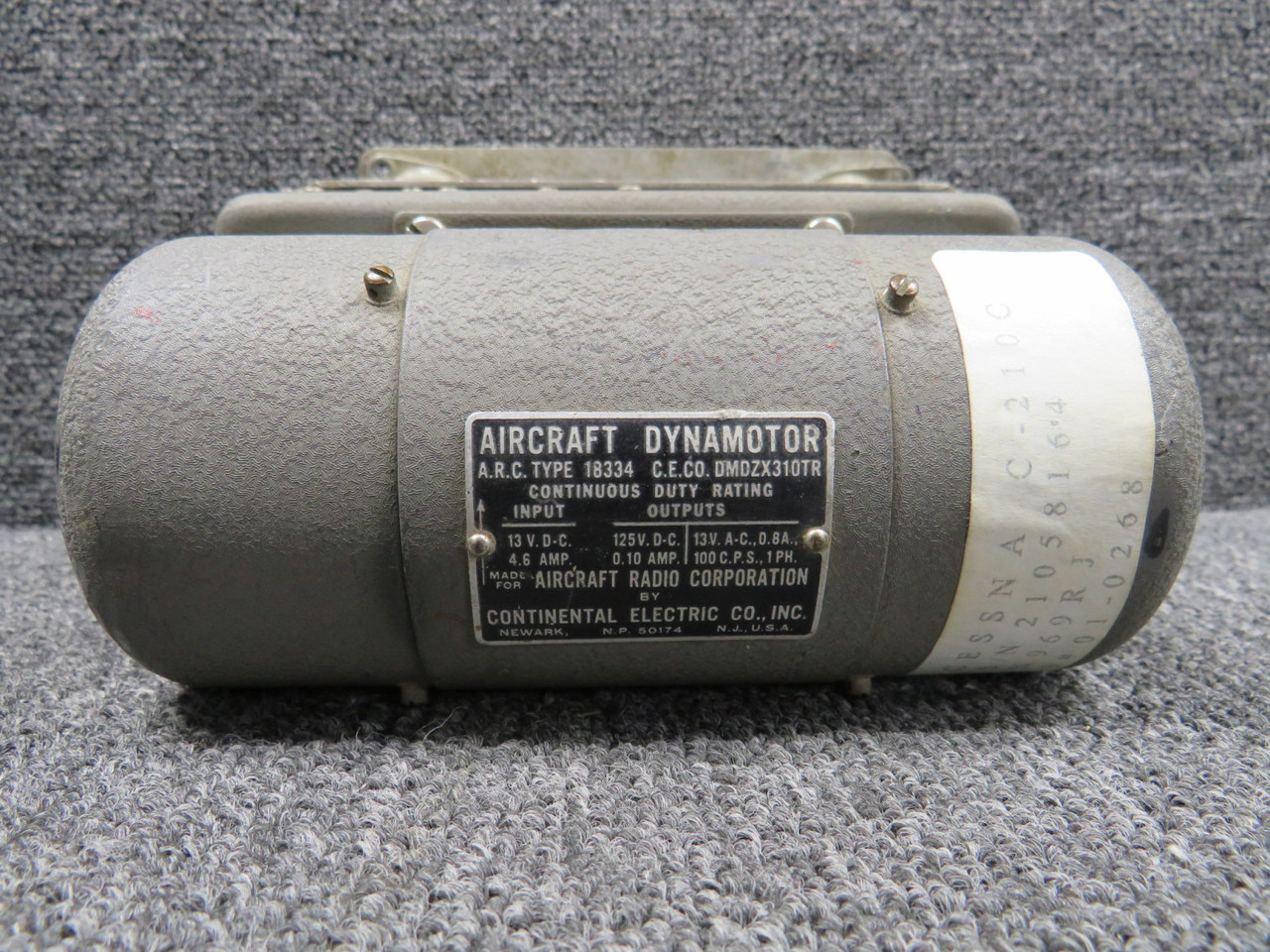 DMDZX310TR Continental 18334 Aircraft Dynamotor with Power Unit
