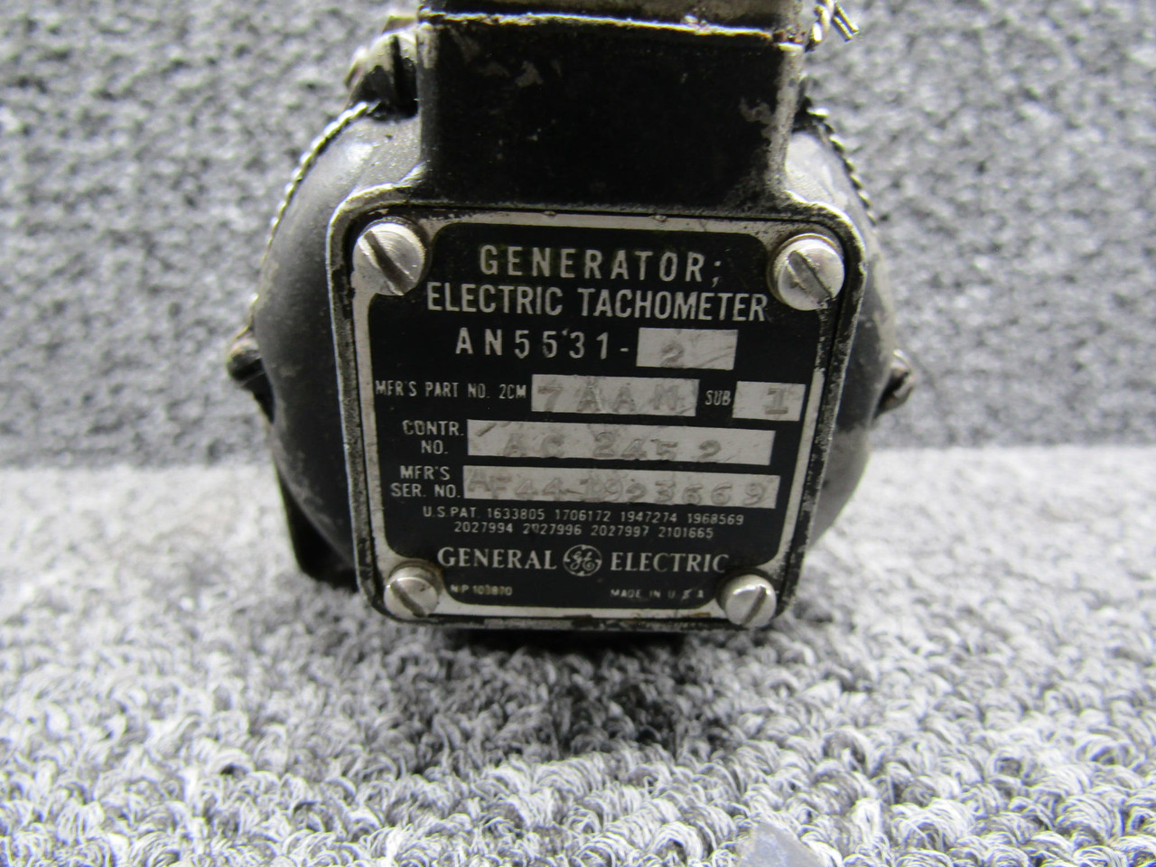 A TMページ 2CM7AAN-1 General Electric AN5531-2 Mounted Electric Tachometer