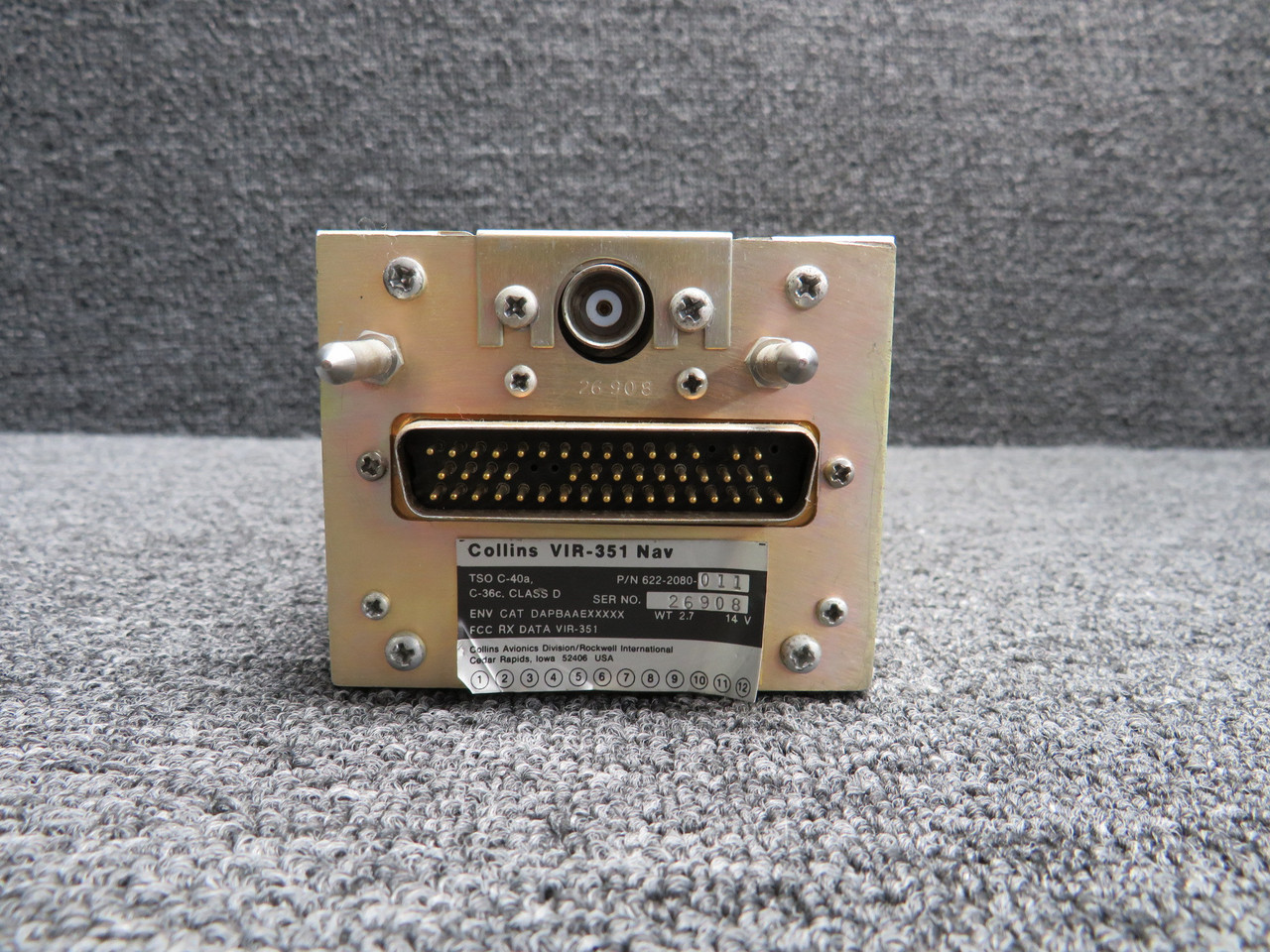 622-2080-011 Collins VIR-351 Navigational Receiver Radio (14 Volts)