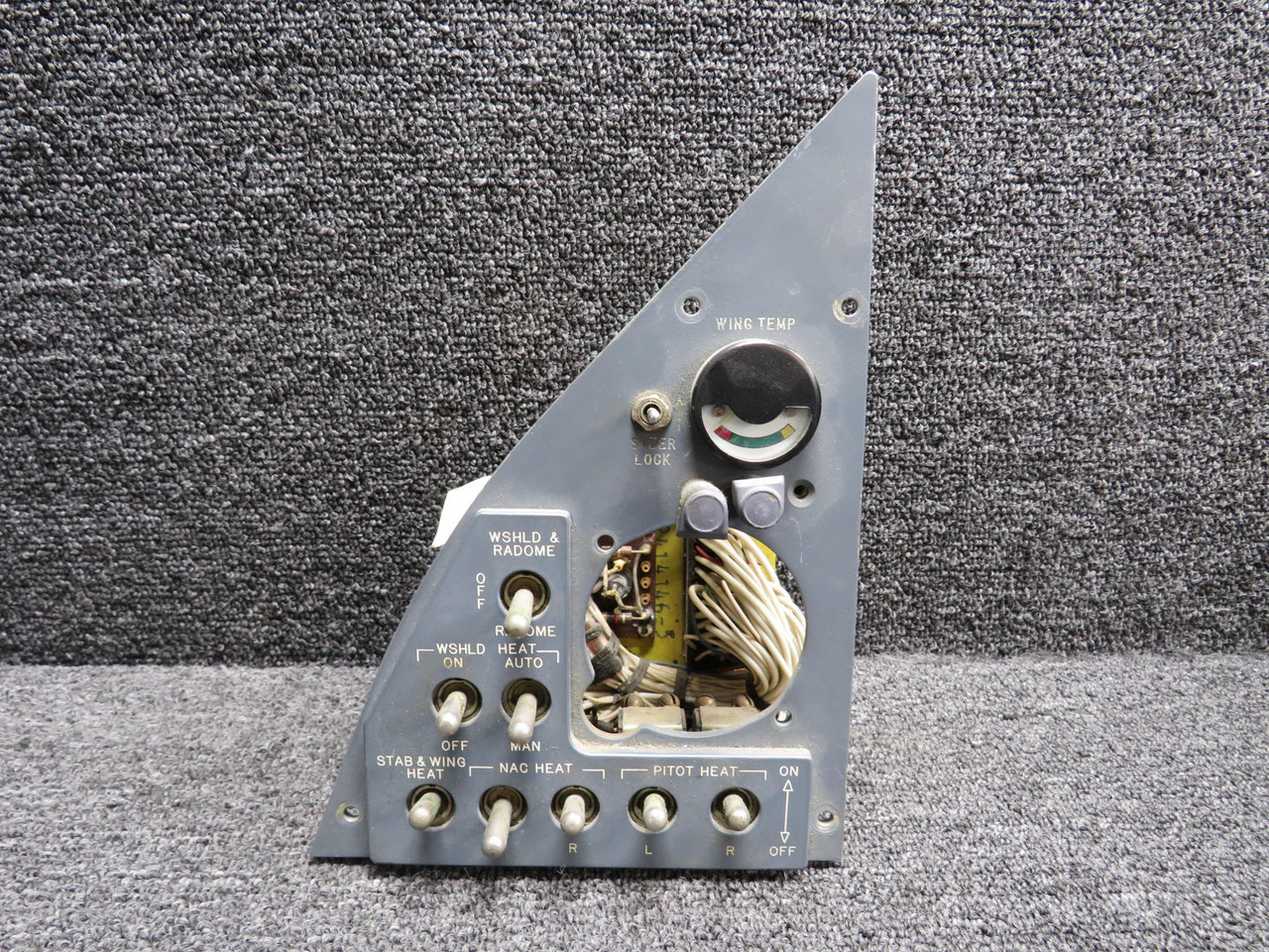 2414146-35 Learjet Pilot Heat Switch Panel Unit Assembly