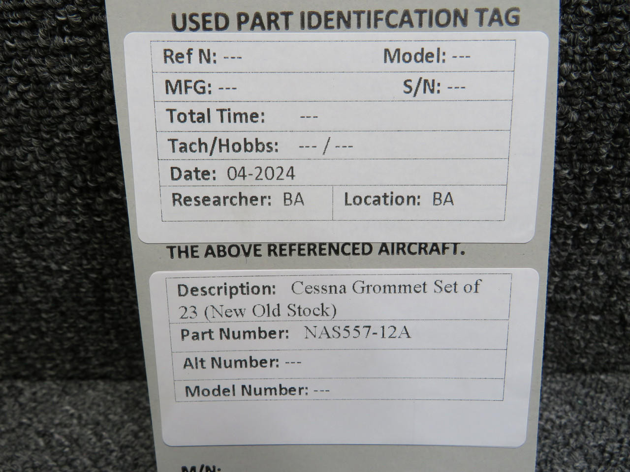 NAS55712A Cessna Set of 23 Grommets (New Old Stock)
