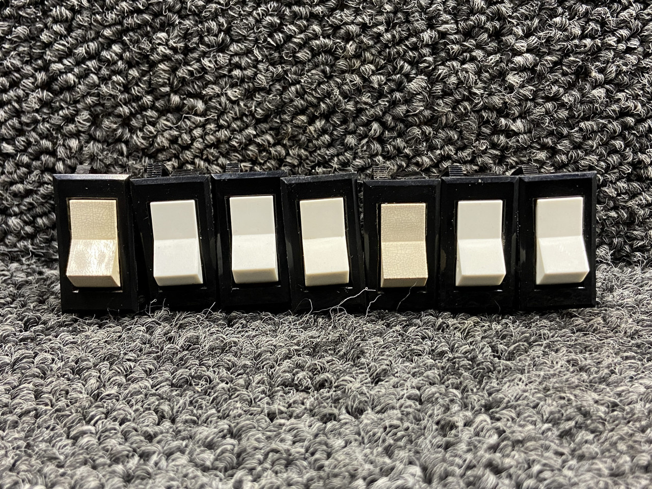 TA201-TW-B, S2160-1 Carling Technologies Set Of 7 Rocker Switches