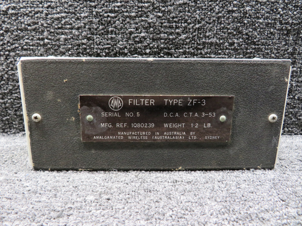 1Q80239 Amalgamated ZF-3 Filter Unit