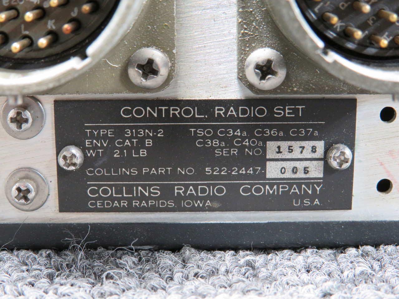 ミリタリー ラジオコントロール COLLINS RADIO COMPANY 313V-3