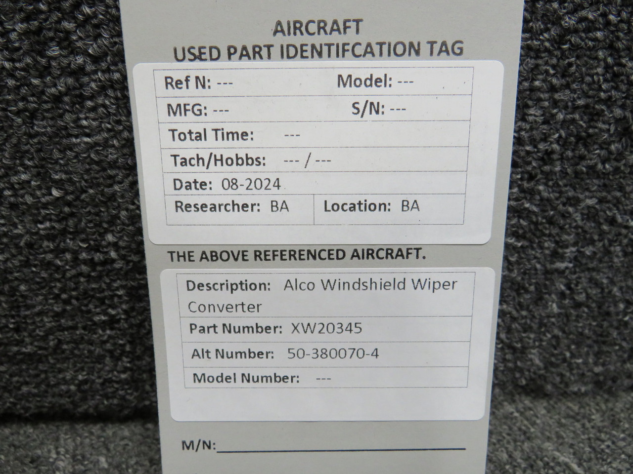 XW20345 Alternative Part Number 50-380070-4 Alco Windshield Wiper