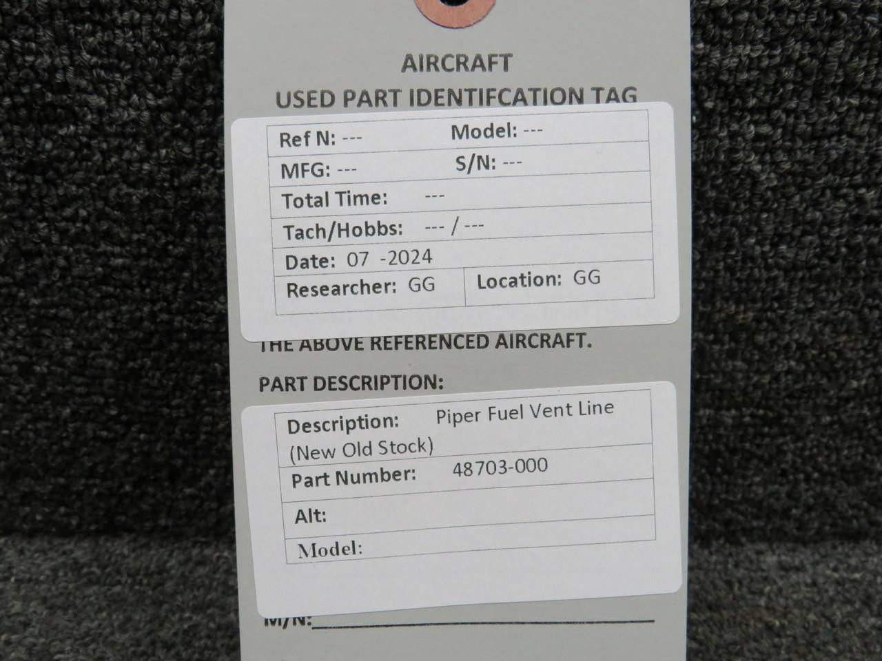 48703-000 Piper Fuel Vent Line (New Old Stock) For Sale