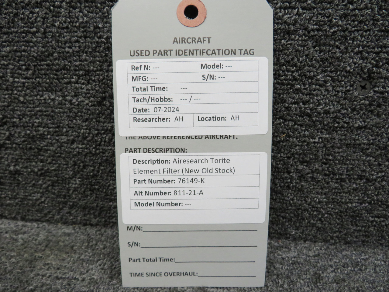 76149-K (Alt: 811-21-A) Airesearch Torite Element Filter (New Old 76149-K (Alt: 811-21-A) Airesearch Torite Element Filter (New Old
