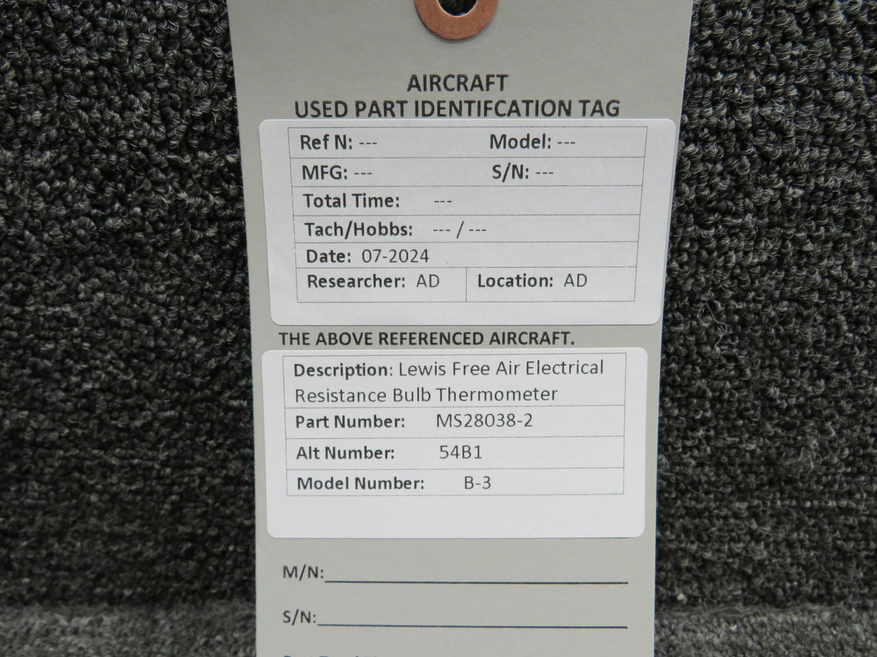 MS28038-2 (Alt: 54B1) Lewis B-3 Free Air Electrical Resistance