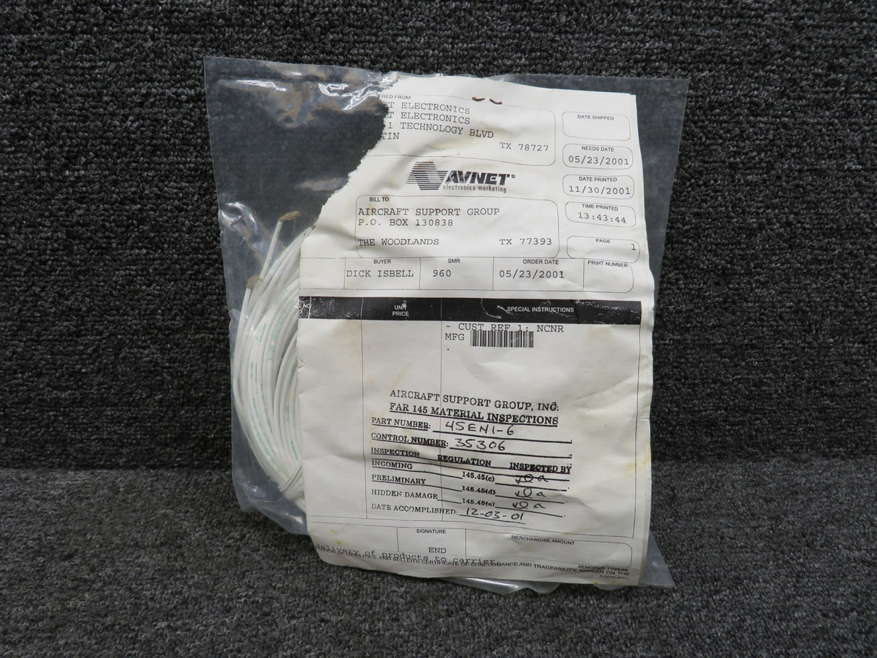 45EN1-6 (Alt PN: 91929) Honeywell Micro Switch with Wires (New Old