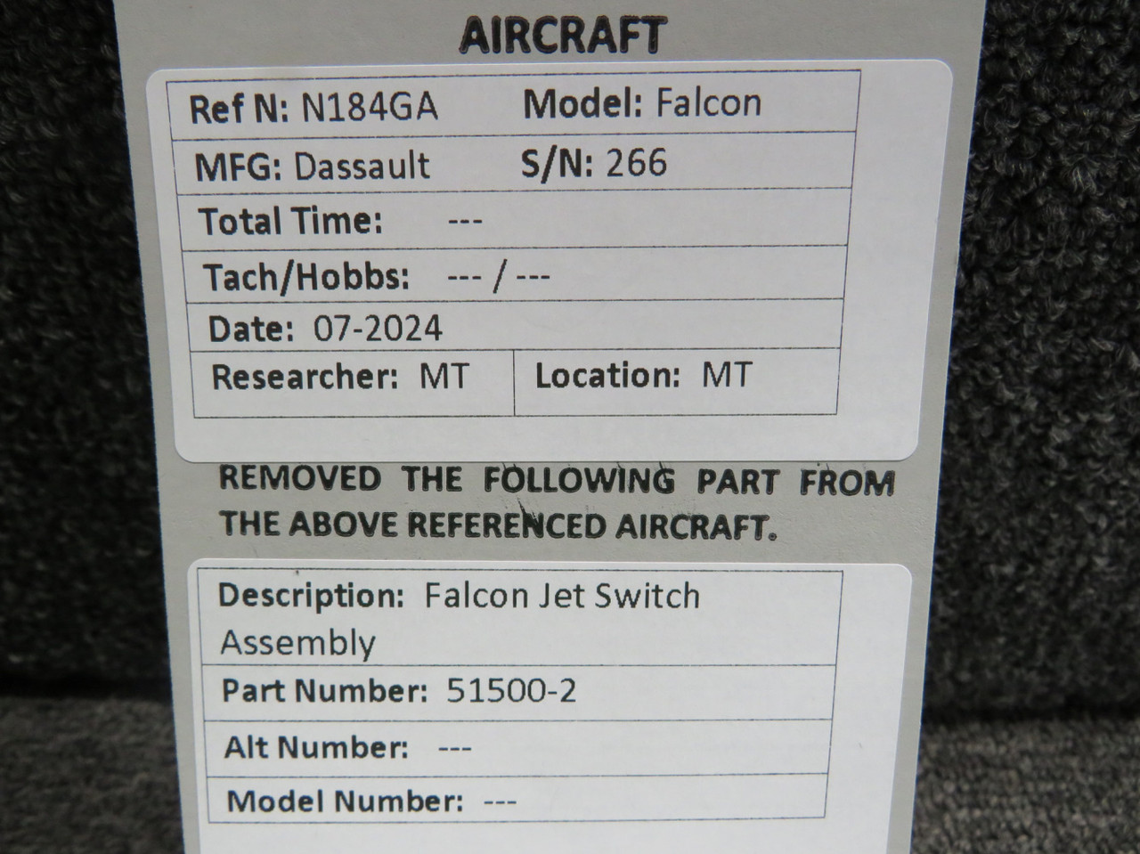 51500-2 Falcon Jet Aviation Switch