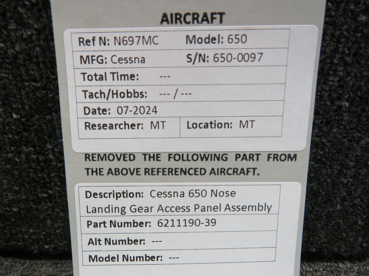 6211190-39 Cessna 650 Nose Landing Gear Access Panel For Sale