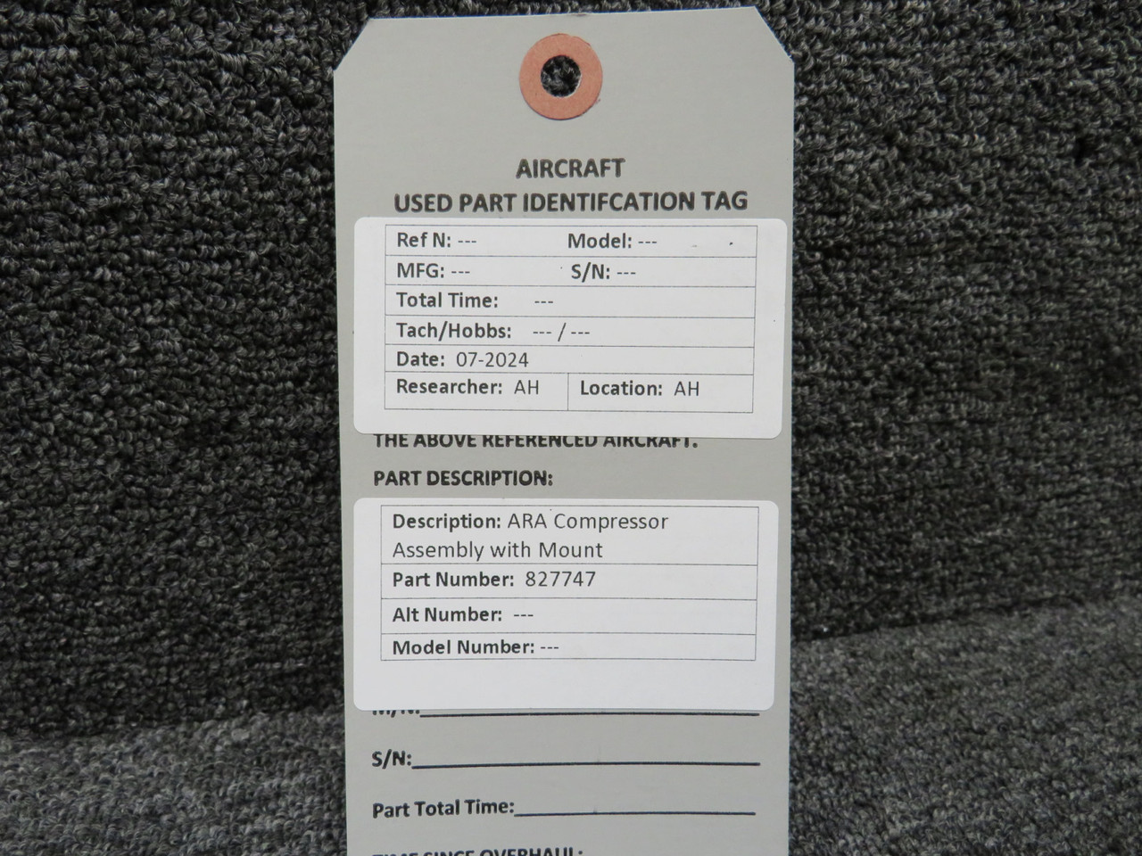 827747 ARA Compressor Assembly with Mount (No Airplane Info)