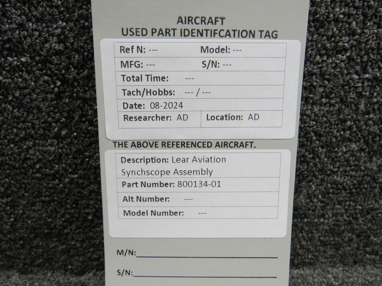 1saoページ 800134-01 Lear Aviation Synchscope Assembly For Sale