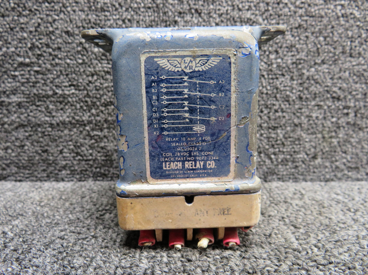 9072-3344 (Alt PN: MS-25024-2) Leach Relay (Volts: 28, Amps: 10)