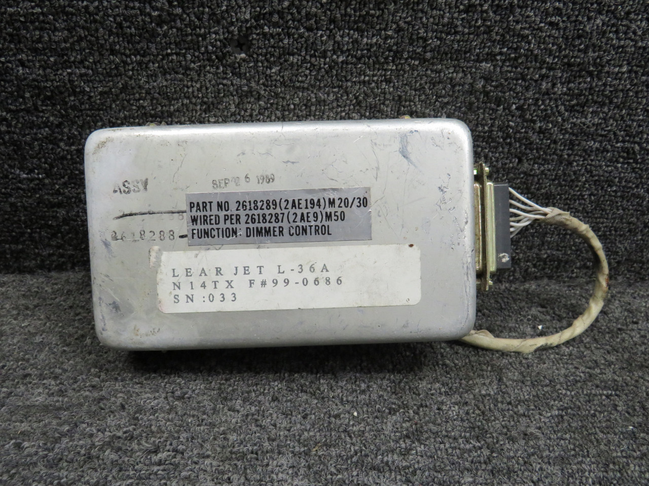 RT-198245ページ 2618289 Learjet 36A Dimmer Control Box Assembly For Sale