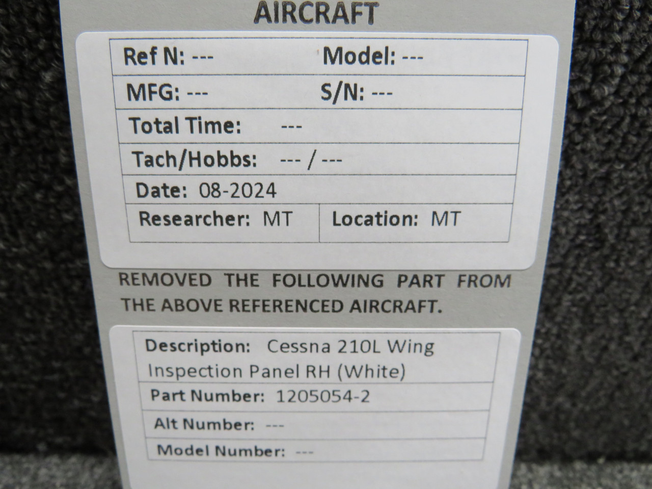 1205054-2 Cessna 210L Wing Inspection Panel RH