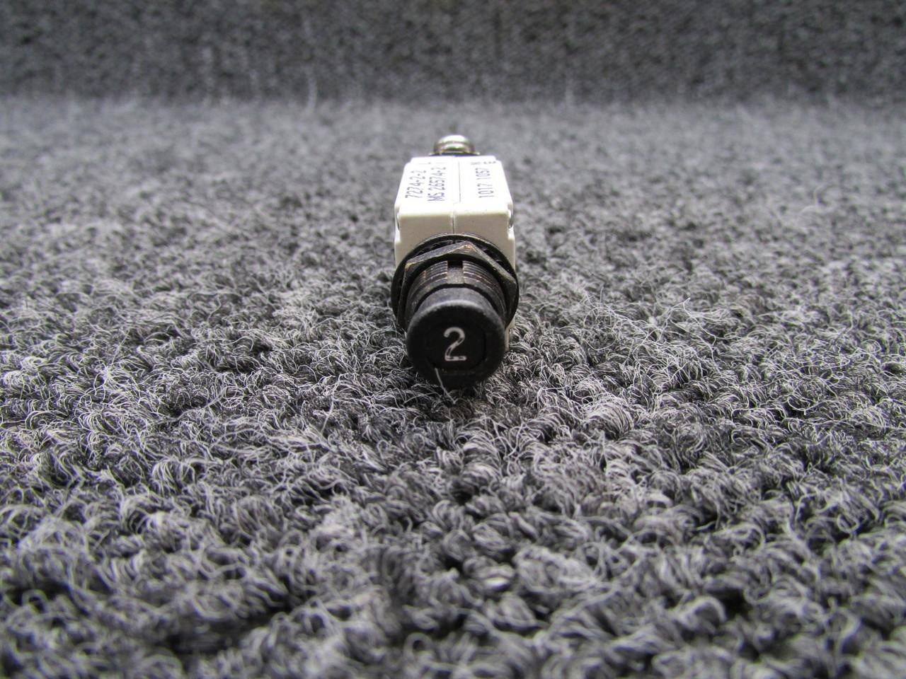 7274-2-2 (Alt: MS26574-2) Klixon Circuit Breaker (2 Amps) For Sale