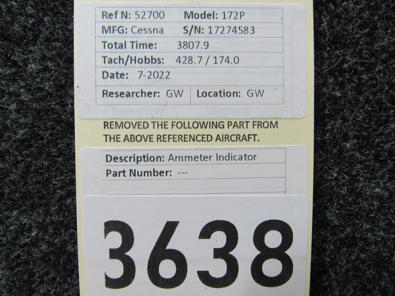 Cessna 172P Ammeter Indicator