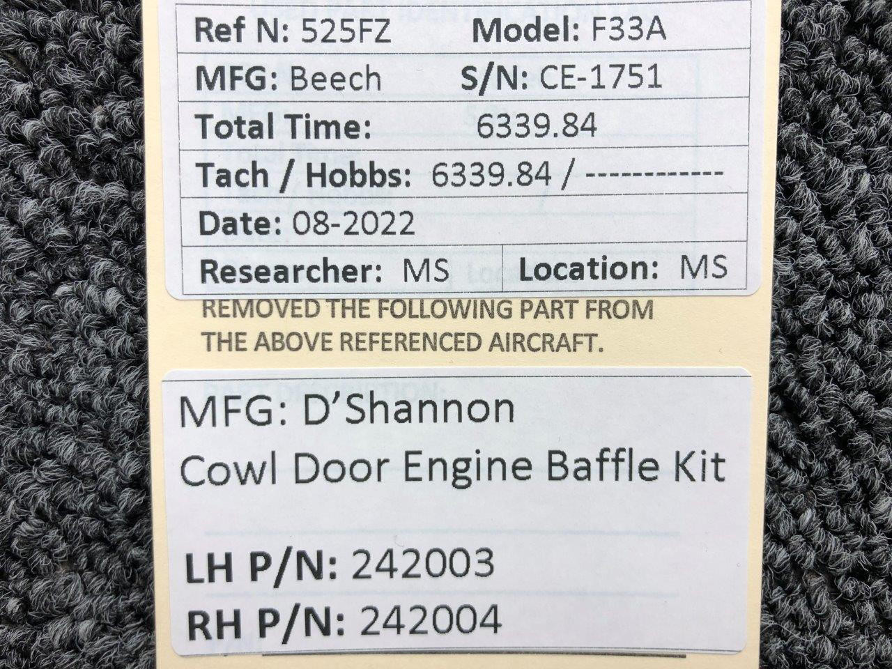 242003 / 242004 D'Shannon Cowl Door Engine Baffle Kit