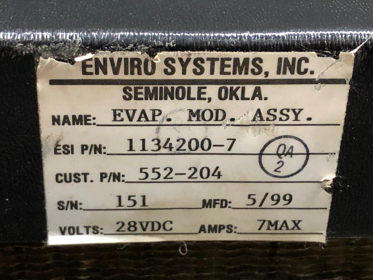 1134200-7 (Alt: 552-204) Enviro Systems RH Evaporator Module Assy ...