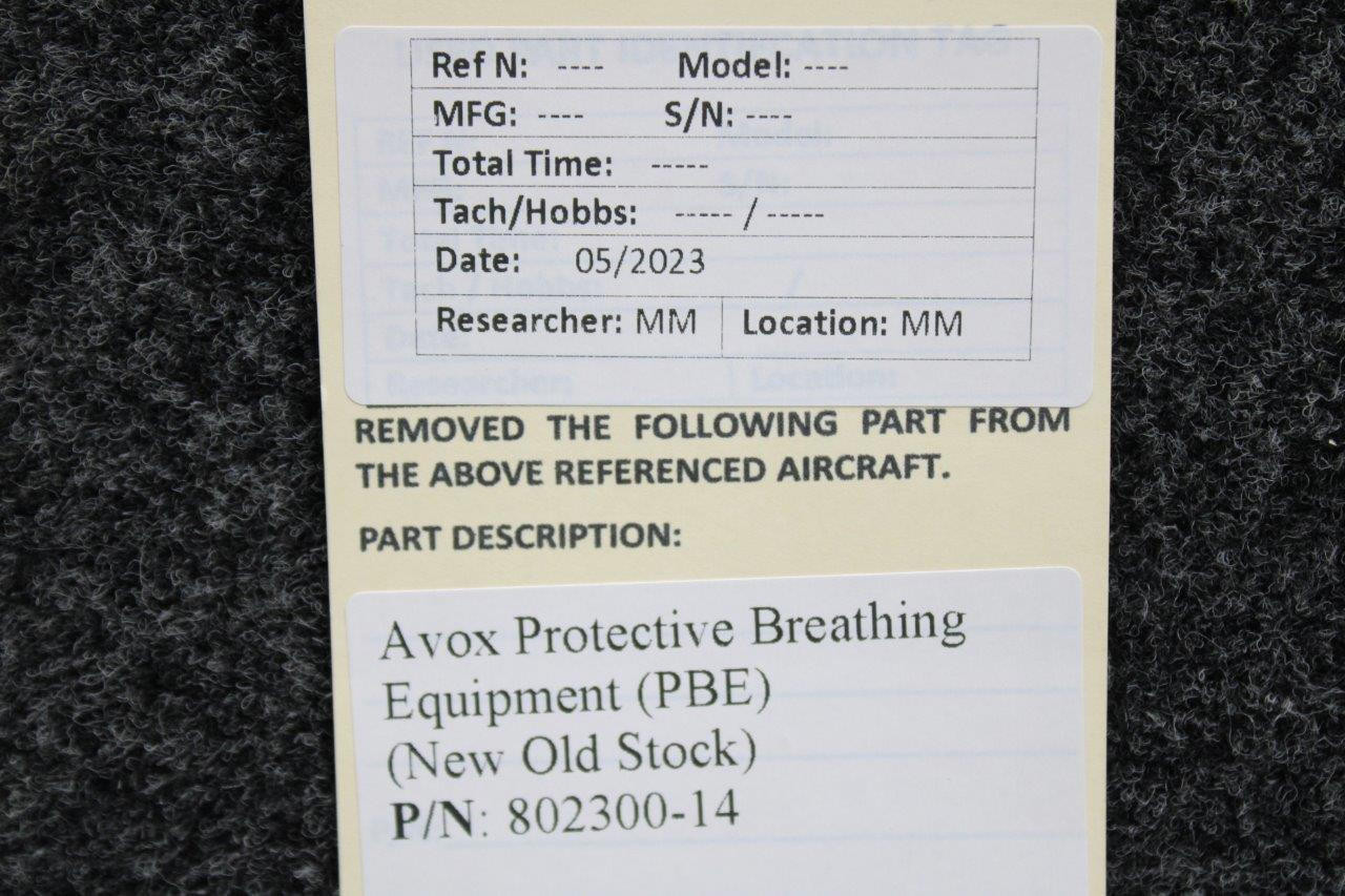 80230014 Avox Protective Breathing Equipment (PBE) New Old Stock
