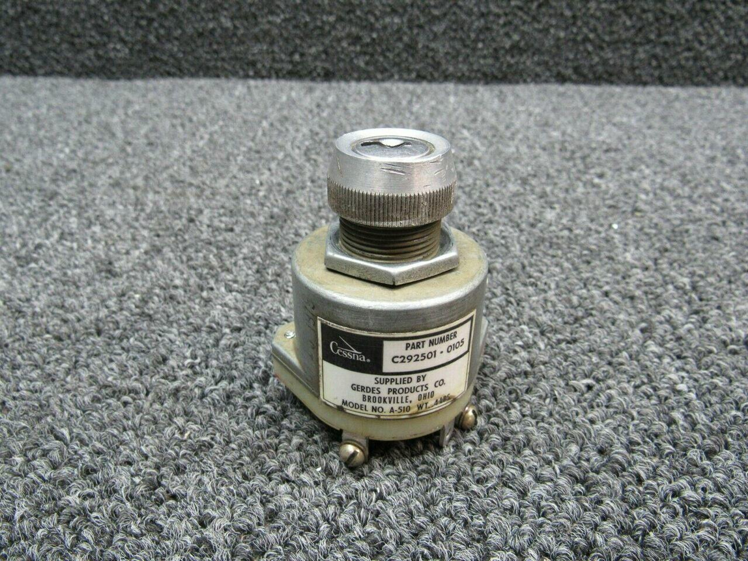 C2925010105 Cessna 172N / Gerdes A510 Ignition Switch, No Key (Volts 28)