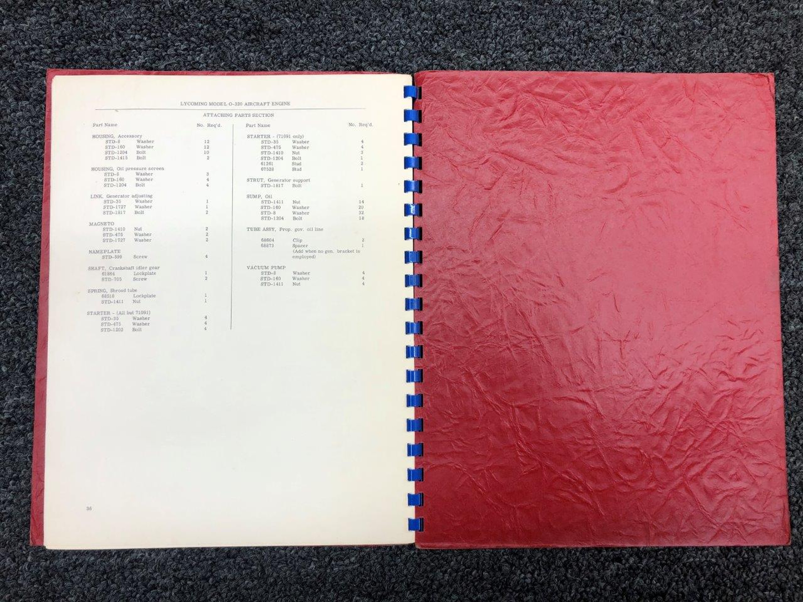 1956 O320 Parts Catalog