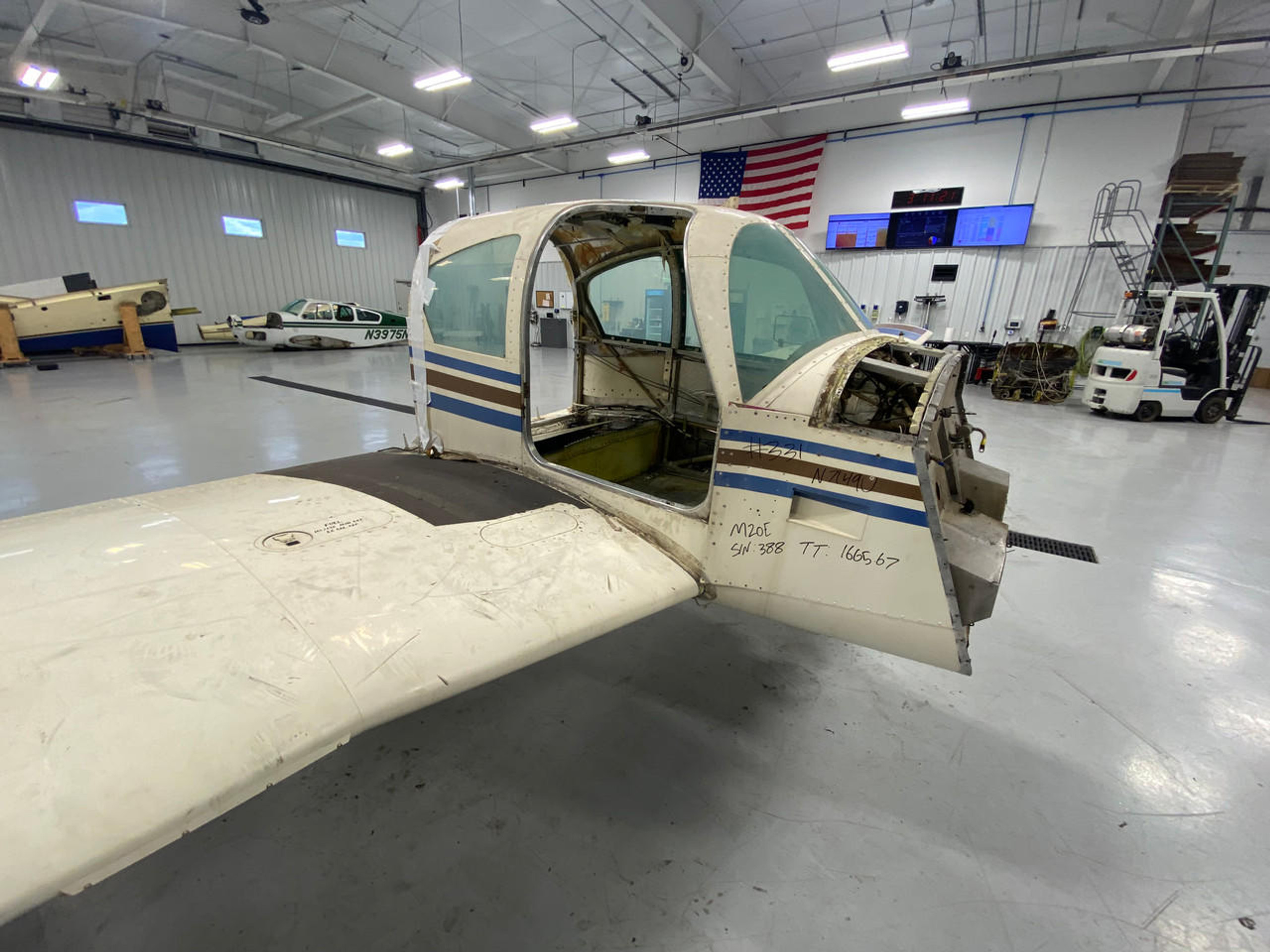 Mooney M20E Fuselage Assy W/ Airworthiness BOS Data Tag Log Books