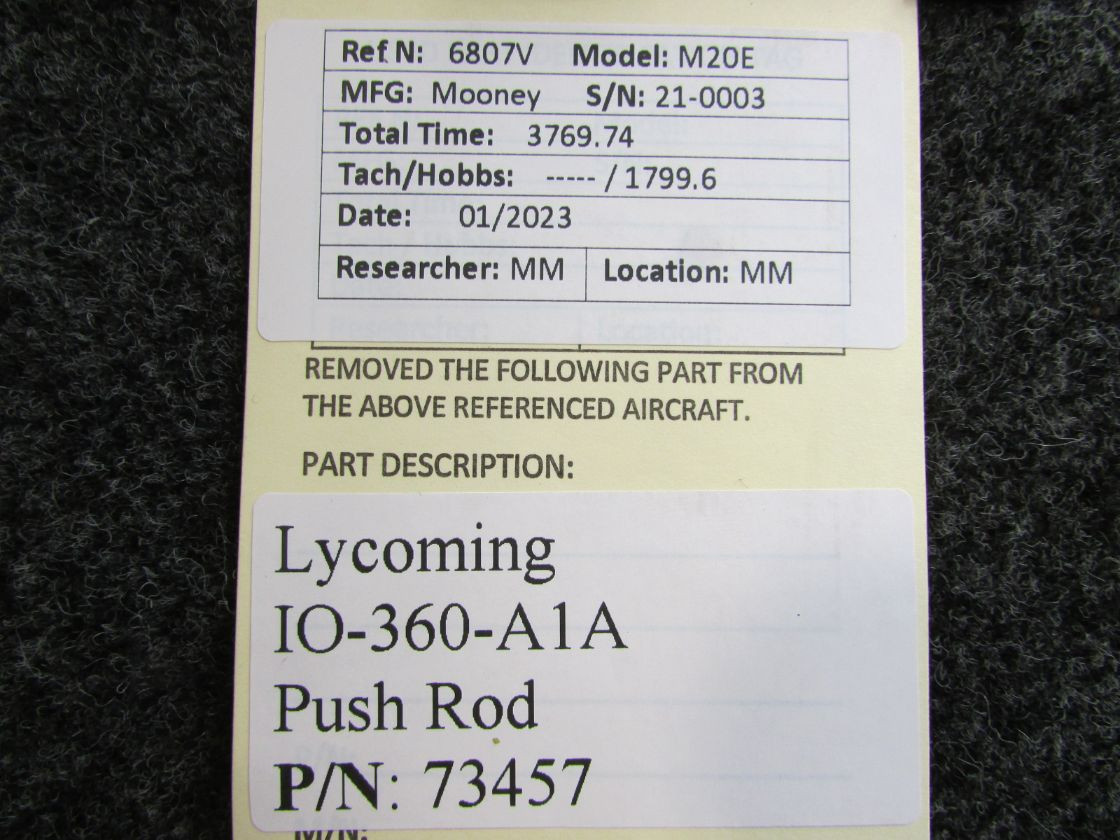 Lycoming Pushrod – SL15F19957-56 – Genuine Aircraft Part