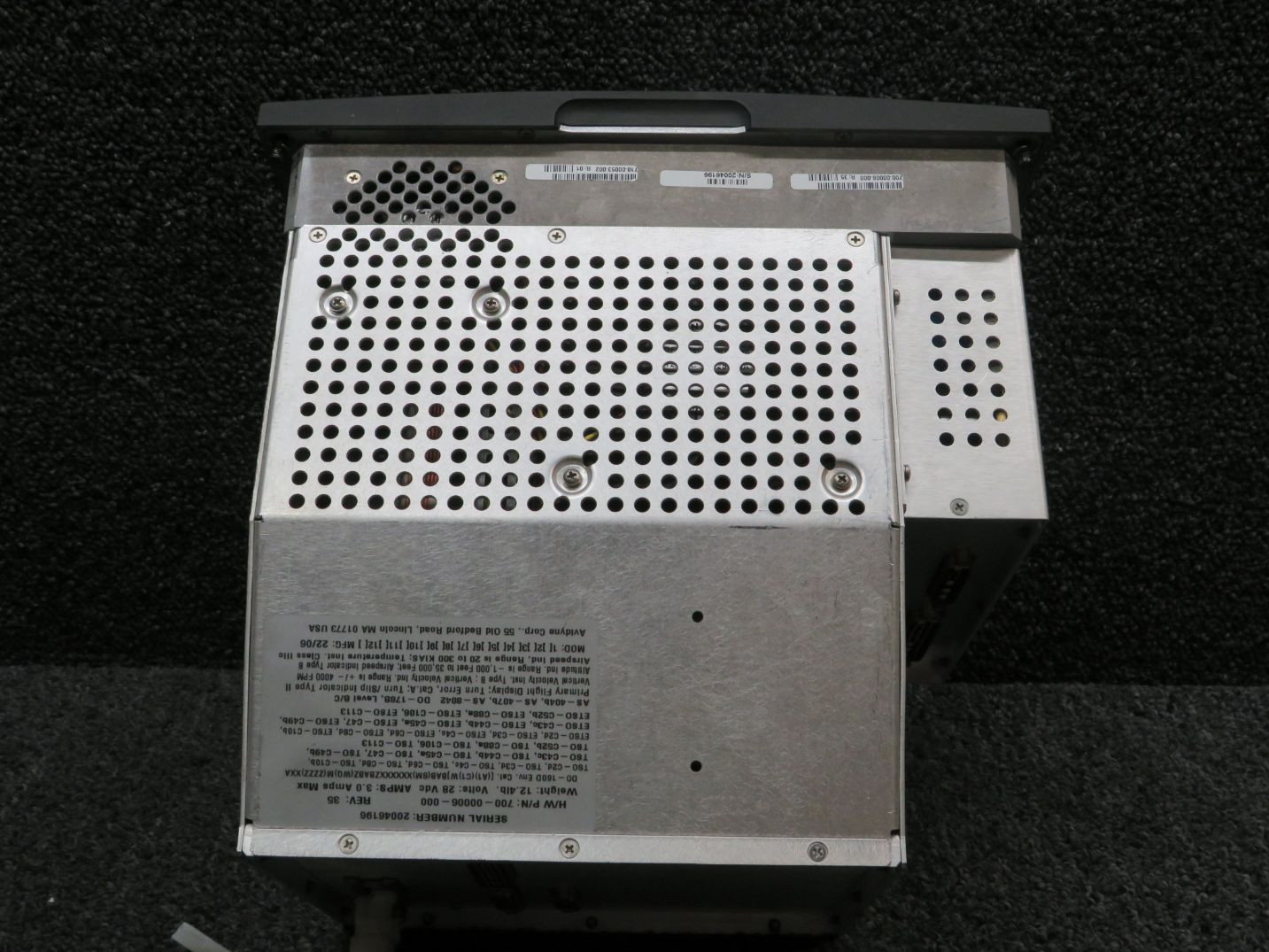 700-00006-000 Rev.35 Avidyne EX5000 FlightMax Entegra PFD, 28 Volts For ...