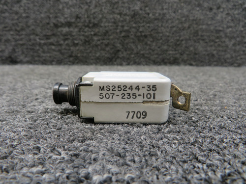 507-235-101 (Alt: MS25244-35) Wood Electric Circuit Breaker Push Switch (35A)