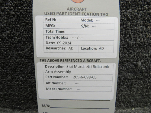 205-6-098-05 Siai Marchetti Bellcrank Arm Assembly