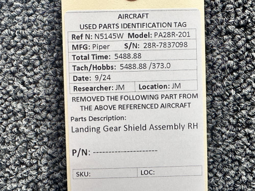 Piper PA28R-201 Landing Gear Shield Assembly RH