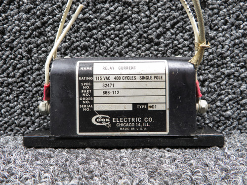 666-112 Cook Electric Current Relay Unit (115V)